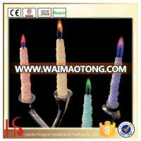 Chinese factory color flame unscented taper candle